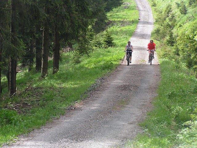fietsen in het Ertsgebergte in Tsjechië